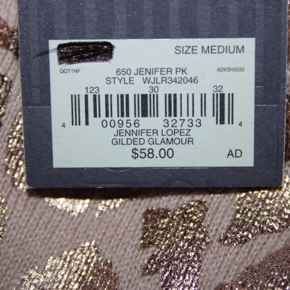 Jennifer Lopez $58 Gilded Glamour Sz M Pink Metallic Animal Print Cotton Top - Picture 15 of 16